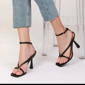 Square Toe Kitten Heel Sandals